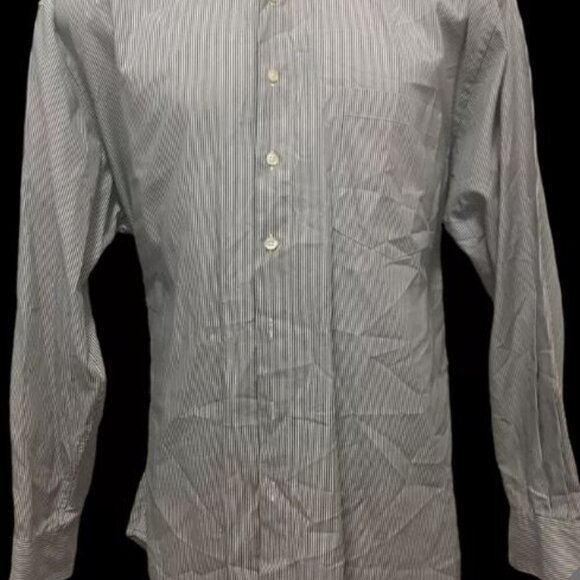 Classic Neiman Marcus White and Gray Pin Stripes XL 17 /35 Immaculate condition - Picture 4 of 5